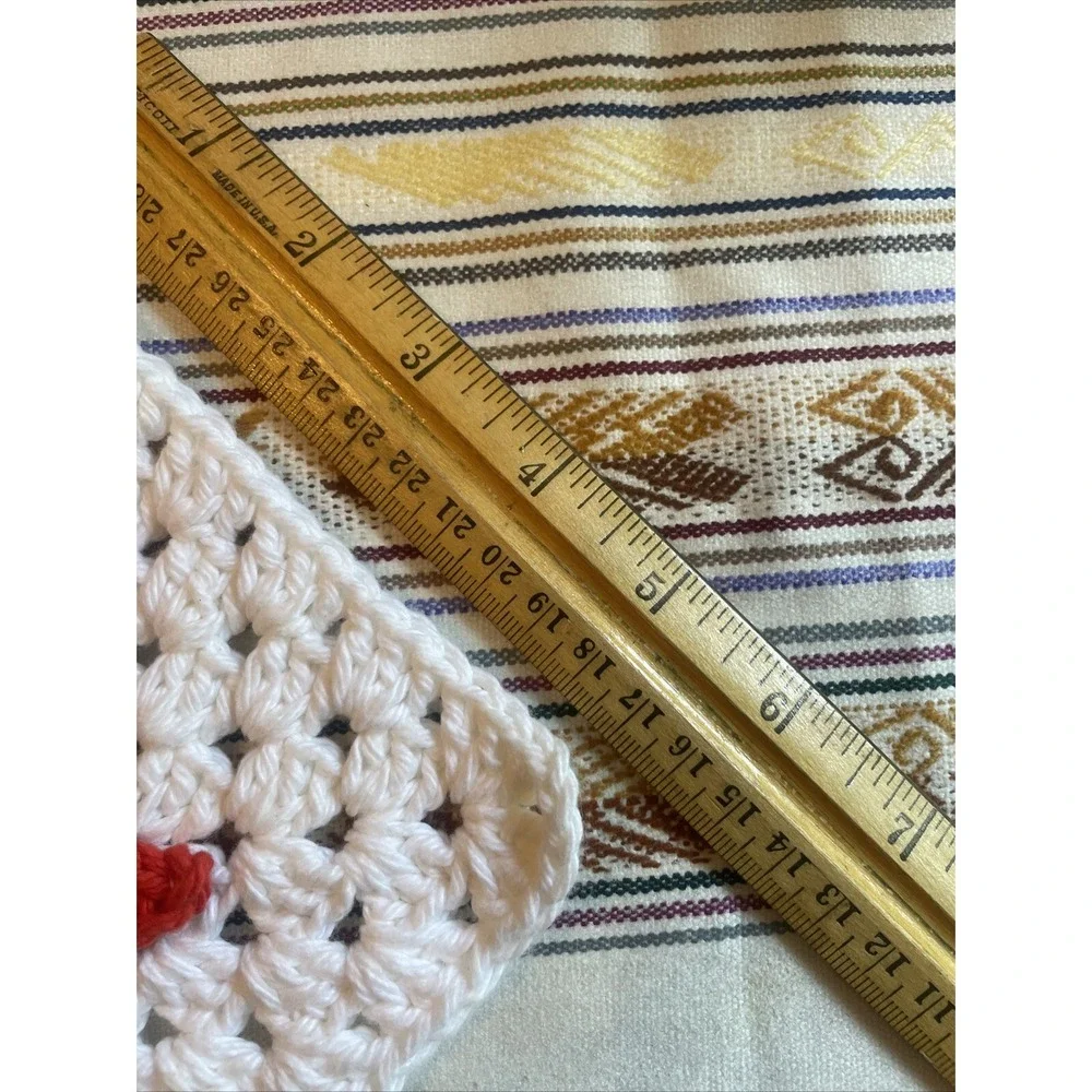 Homemade Crochet Pot Holder‎ Yellow Olive And Red Colors